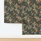 Watercolor Cottagecore Autumn Winter Hand Drawn Robin Orange Holly Leaves Floral Christmas Rabbit Hare Farmhouse Woodland Creatures Flowers Custom Removable Wallpaper by Spoonflower Peel & Stick Wallpaper 2FT Wide